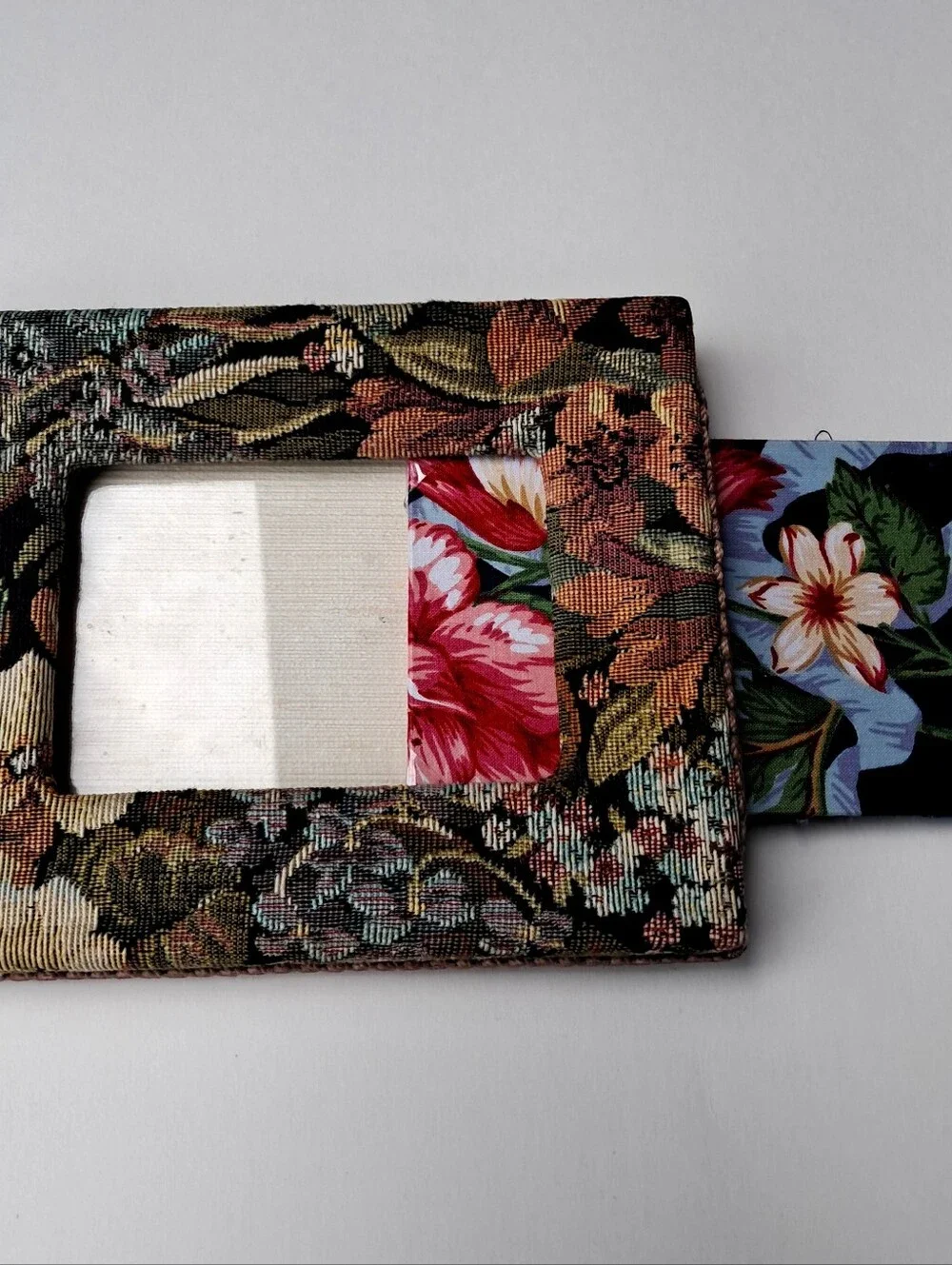 Desk Set Blotter Hat Box Paper Holders Frame Pencil Can 6 Piece Tapestry Cottage
